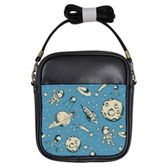 Space Objects Nursery Pattern Girls Sling Bag by pakminggu