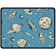 Space Objects Nursery Pattern Fleece Blanket (large) by pakminggu