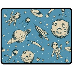 Space Objects Nursery Pattern Fleece Blanket (medium) by pakminggu