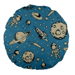 Space Objects Nursery Pattern Large 18  Premium Round Cushions by pakminggu