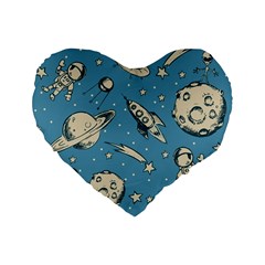 Space Objects Nursery Pattern Standard 16  Premium Heart Shape Cushions by pakminggu