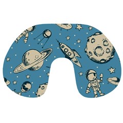 Space Objects Nursery Pattern Travel Neck Pillow by pakminggu