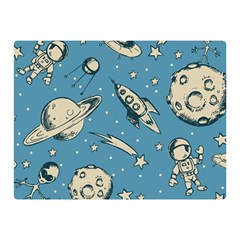 Space Objects Nursery Pattern Two Sides Premium Plush Fleece Blanket (mini) by pakminggu