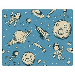 Space Objects Nursery Pattern Two Sides Premium Plush Fleece Blanket (medium) by pakminggu