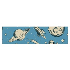 Space Objects Nursery Pattern Oblong Satin Scarf (16  X 60 ) by pakminggu