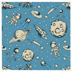 Space Objects Nursery Pattern Wooden Puzzle Square by pakminggu