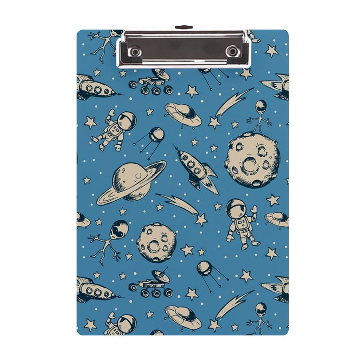 Space Objects Nursery Pattern A5 Acrylic Clipboard