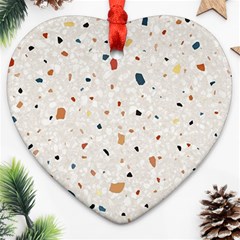 Terrazzo Natural Stone Pattern Art Ornament (heart)