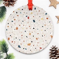 Terrazzo Natural Stone Pattern Art Round Ornament (two Sides)