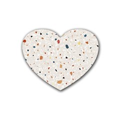 Terrazzo Natural Stone Pattern Art Rubber Heart Coaster (4 Pack) by pakminggu