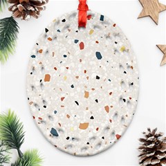 Terrazzo Natural Stone Pattern Art Ornament (oval Filigree)