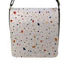 Terrazzo Natural Stone Pattern Art Flap Closure Messenger Bag (l) by pakminggu