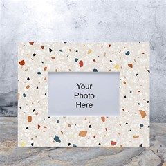 Terrazzo Natural Stone Pattern Art White Tabletop Photo Frame 4 x6  by pakminggu