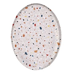 Terrazzo Natural Stone Pattern Art Oval Glass Fridge Magnet (4 Pack) by pakminggu