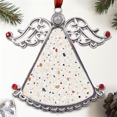 Terrazzo Natural Stone Pattern Art Metal Angel With Crystal Ornament