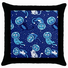 Cat Spacesuit Space Suit Astronauts Throw Pillow Case (black) by pakminggu