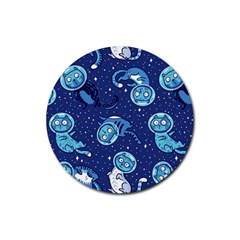 Cat Spacesuit Space Suit Astronauts Rubber Round Coaster (4 Pack) by pakminggu