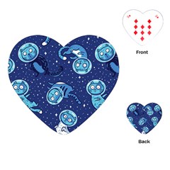 Cat Spacesuit Space Suit Astronauts Playing Cards Single Design (heart) by pakminggu