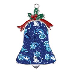 Cat Spacesuit Space Suit Astronauts Metal Holly Leaf Bell Ornament