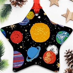 Circle Illustration Space Art Cute Pattern Ornament (star)