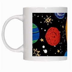 Circle Illustration Space Art Cute Pattern White Mug by pakminggu