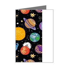 Circle Illustration Space Art Cute Pattern Mini Greeting Card by pakminggu