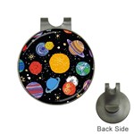 Circle Illustration Space Art Cute Pattern Hat Clips with Golf Markers Front