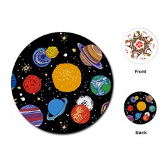 Circle Illustration Space Art Cute Pattern Playing Cards Single Design (round)