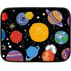 Circle Illustration Space Art Cute Pattern Fleece Blanket (mini) by pakminggu