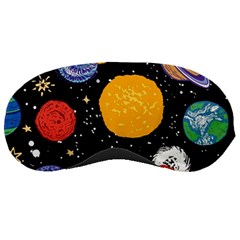 Circle Illustration Space Art Cute Pattern Sleep Mask by pakminggu