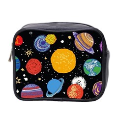 Circle Illustration Space Art Cute Pattern Mini Toiletries Bag (two Sides) by pakminggu