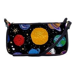 Circle Illustration Space Art Cute Pattern Shoulder Clutch Bag by pakminggu