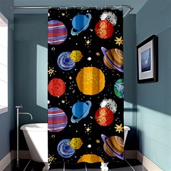 Circle Illustration Space Art Cute Pattern Shower Curtain 36  X 72  (stall)  by pakminggu