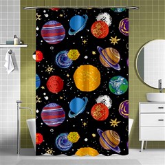 Circle Illustration Space Art Cute Pattern Shower Curtain 48  X 72  (small)  by pakminggu