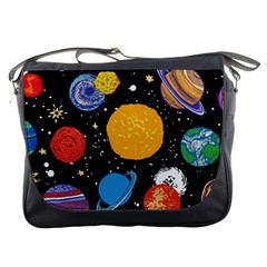 Circle Illustration Space Art Cute Pattern Messenger Bag by pakminggu