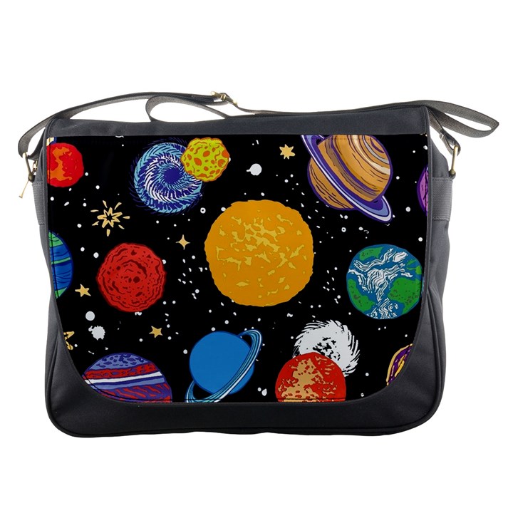 Circle Illustration Space Art Cute Pattern Messenger Bag