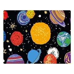 Circle Illustration Space Art Cute Pattern Two Sides Premium Plush Fleece Blanket (large) by pakminggu