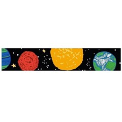 Circle Illustration Space Art Cute Pattern Large Premium Plush Fleece Scarf 