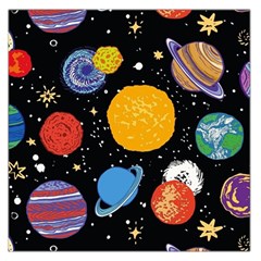 Circle Illustration Space Art Cute Pattern Square Satin Scarf (36  X 36 ) by pakminggu