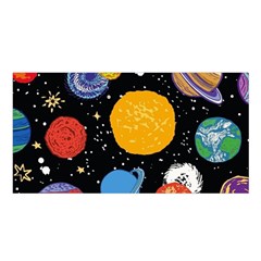 Circle Illustration Space Art Cute Pattern Satin Shawl 45  X 80  by pakminggu