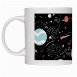 Cat And Dog Space Pattern White Mug Left