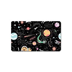 Cat And Dog Space Pattern Magnet (name Card) by pakminggu