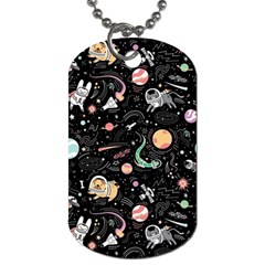 Cat And Dog Space Pattern Dog Tag (two Sides) by pakminggu