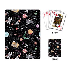 Cat And Dog Space Pattern Playing Cards Single Design (rectangle)