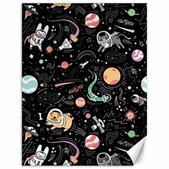 Cat And Dog Space Pattern Canvas 12  X 16  by pakminggu