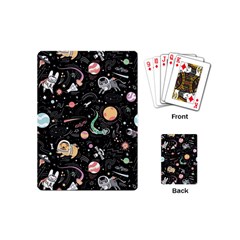 Cat And Dog Space Pattern Playing Cards Single Design (mini)