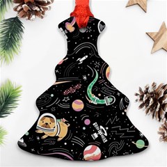 Cat And Dog Space Pattern Ornament (christmas Tree) 