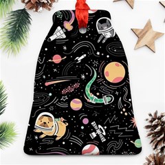 Cat And Dog Space Pattern Ornament (bell)