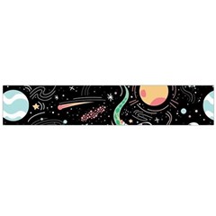 Cat And Dog Space Pattern Large Premium Plush Fleece Scarf 