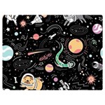 Cat And Dog Space Pattern Two Sides Premium Plush Fleece Blanket (Extra Small) 40 x30  Blanket Front